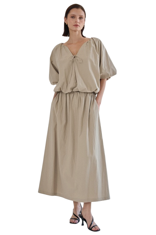 Bubble Top & Skirt Set - Taupe