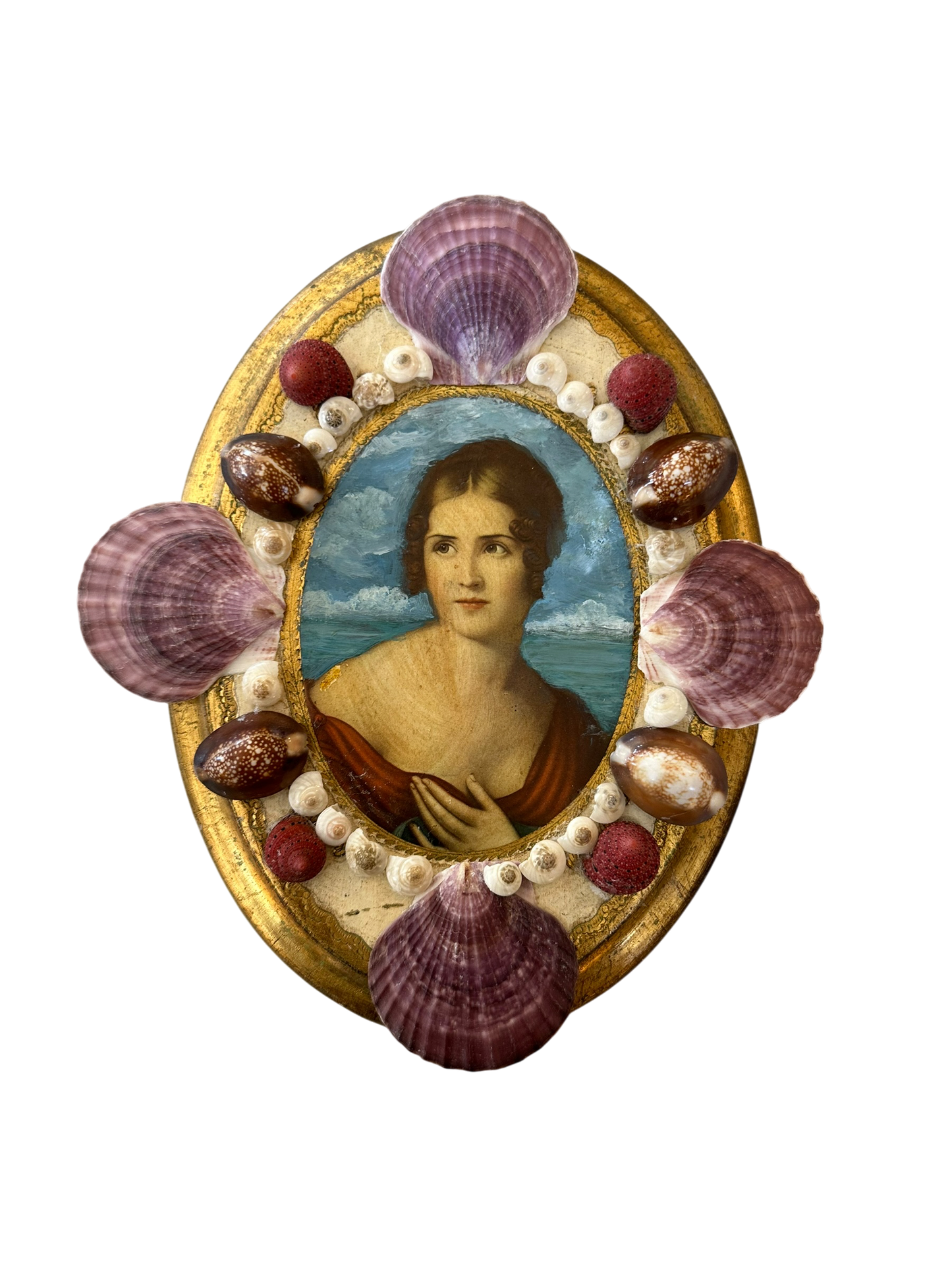 Jenn Leverett Art - Shell Encrusted Decoupage Florentine