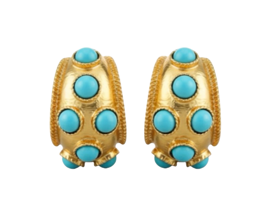 Turquoise Stud Hoops