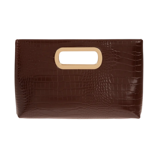 Croc Top Handle Clutch