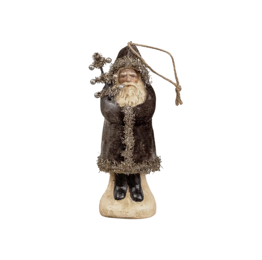 Charcoal Velvet Belsnickle Ornament