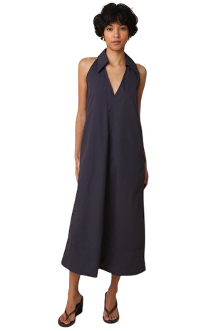 Collared A-Line Maxi Dress