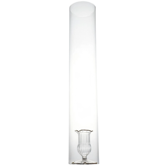 2 Piece Candleholder, Gold Trim, w/ Cylinder