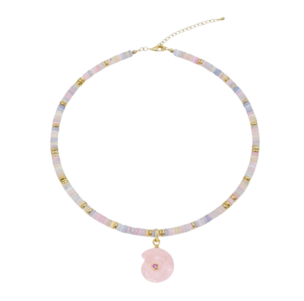 Shell Gem Beaded Necklace