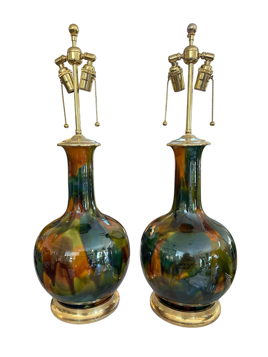 Large Single Gourd Lamp in Mallard