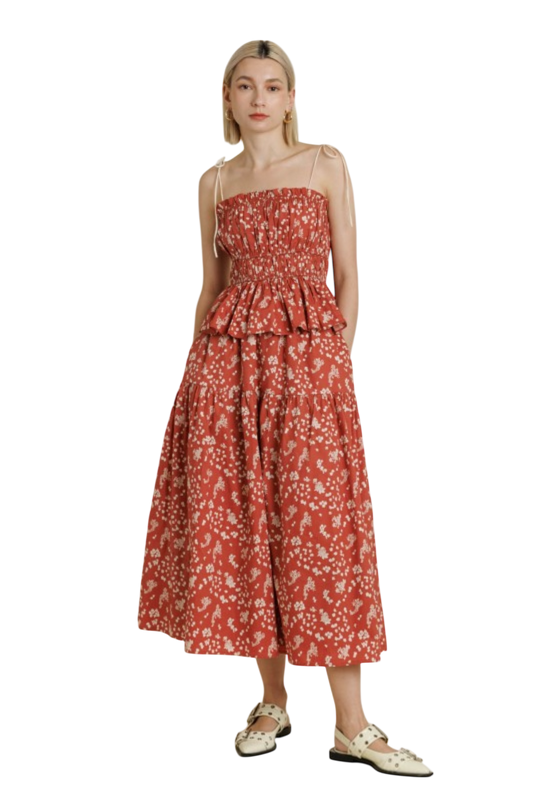 Scarlet Floral Top and Maxi Skirt Set