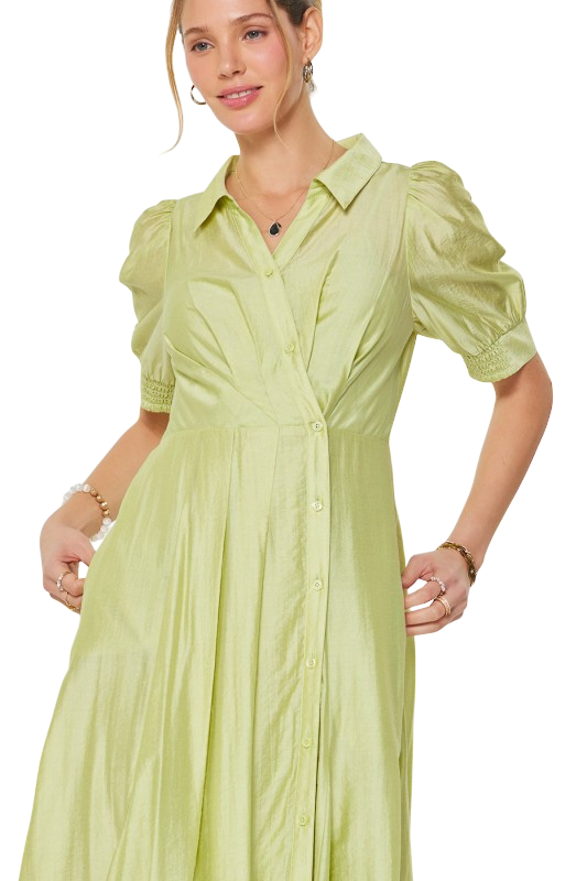 Lime Puff Sleeve Maxi