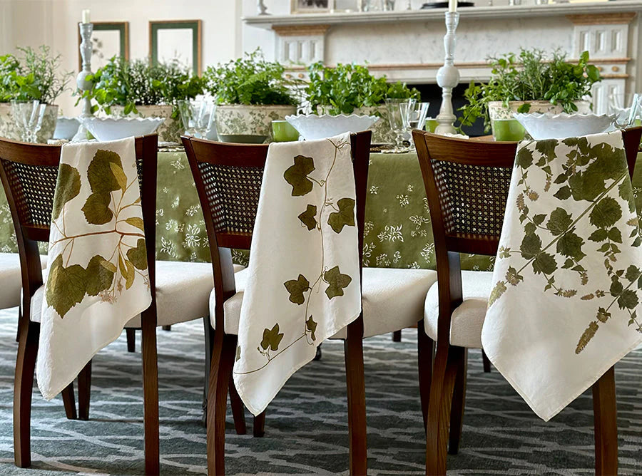 Set of Four Tisane Herb Napkins 20”x 20”