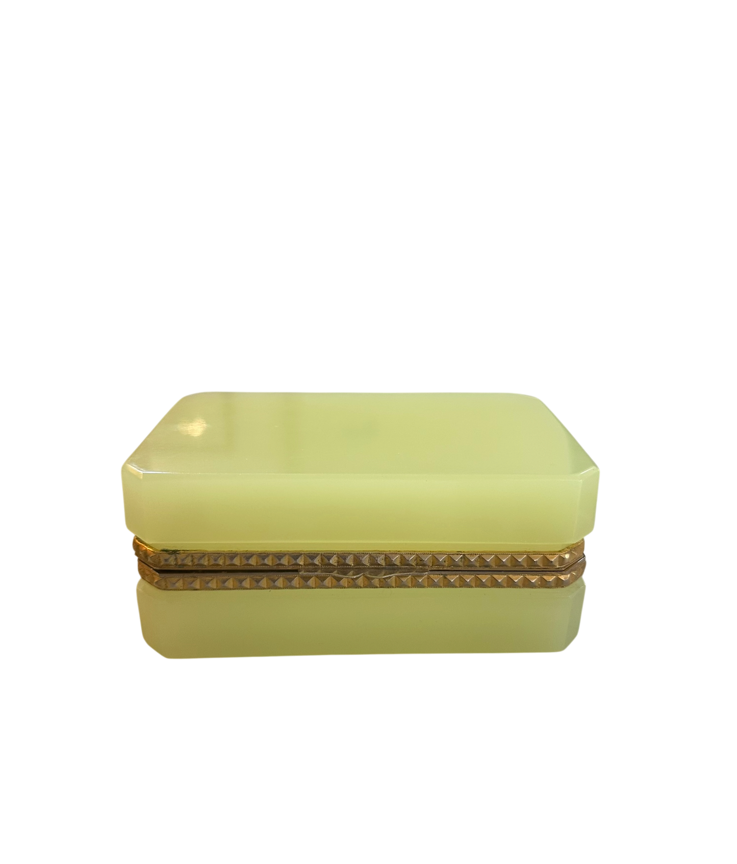 Antique Opaline Box - Citron