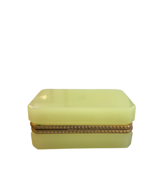 Antique Opaline Box - Citron
