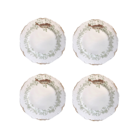 Set of 4 Porcelain Fish Plates