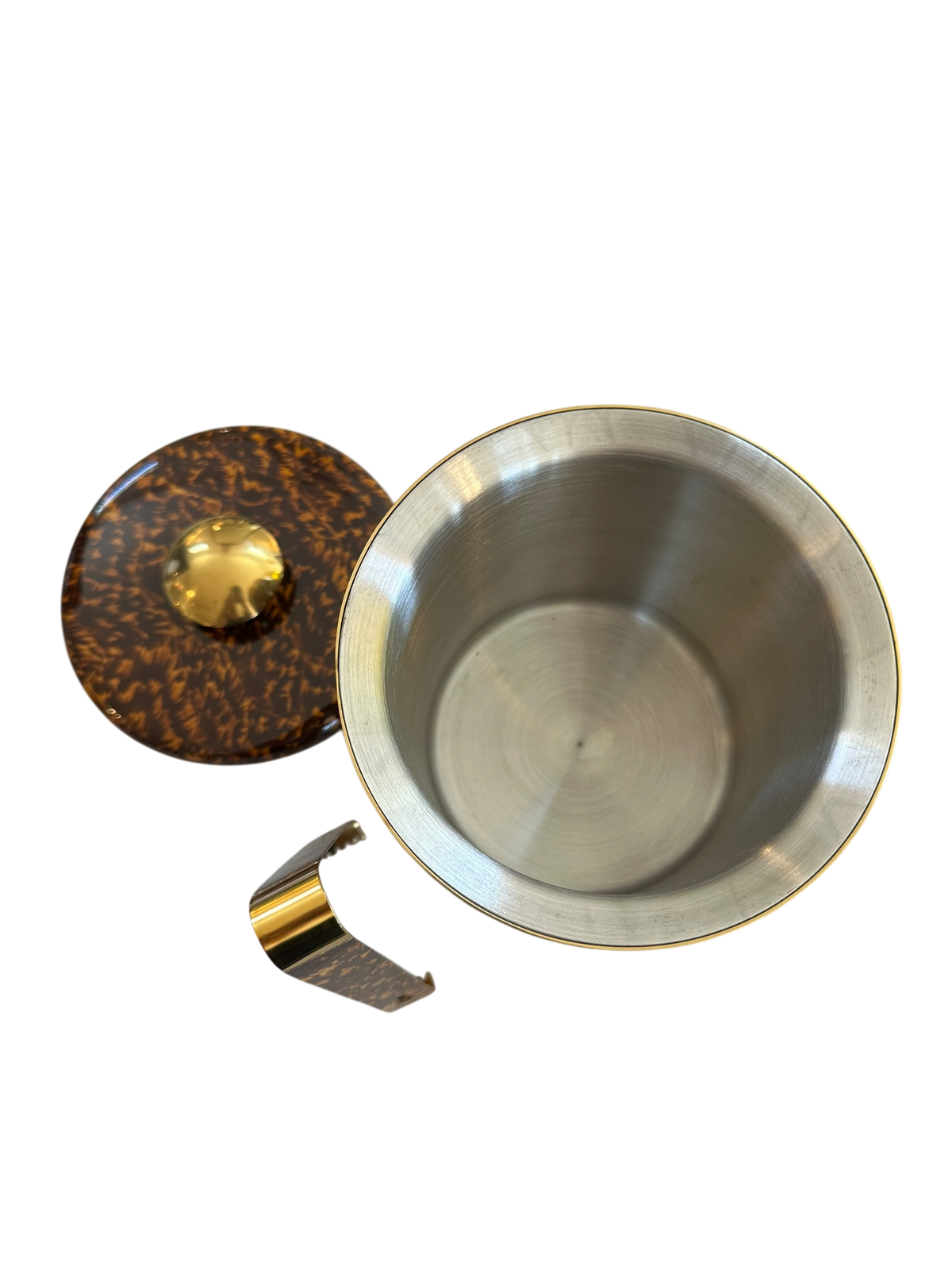 Maximilian Faux Tortoise/Gold Ice Bucket