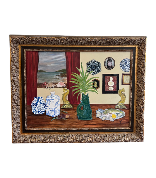 Jenn Leverett Art - Decoupage Still Life 41”H x 51”W
