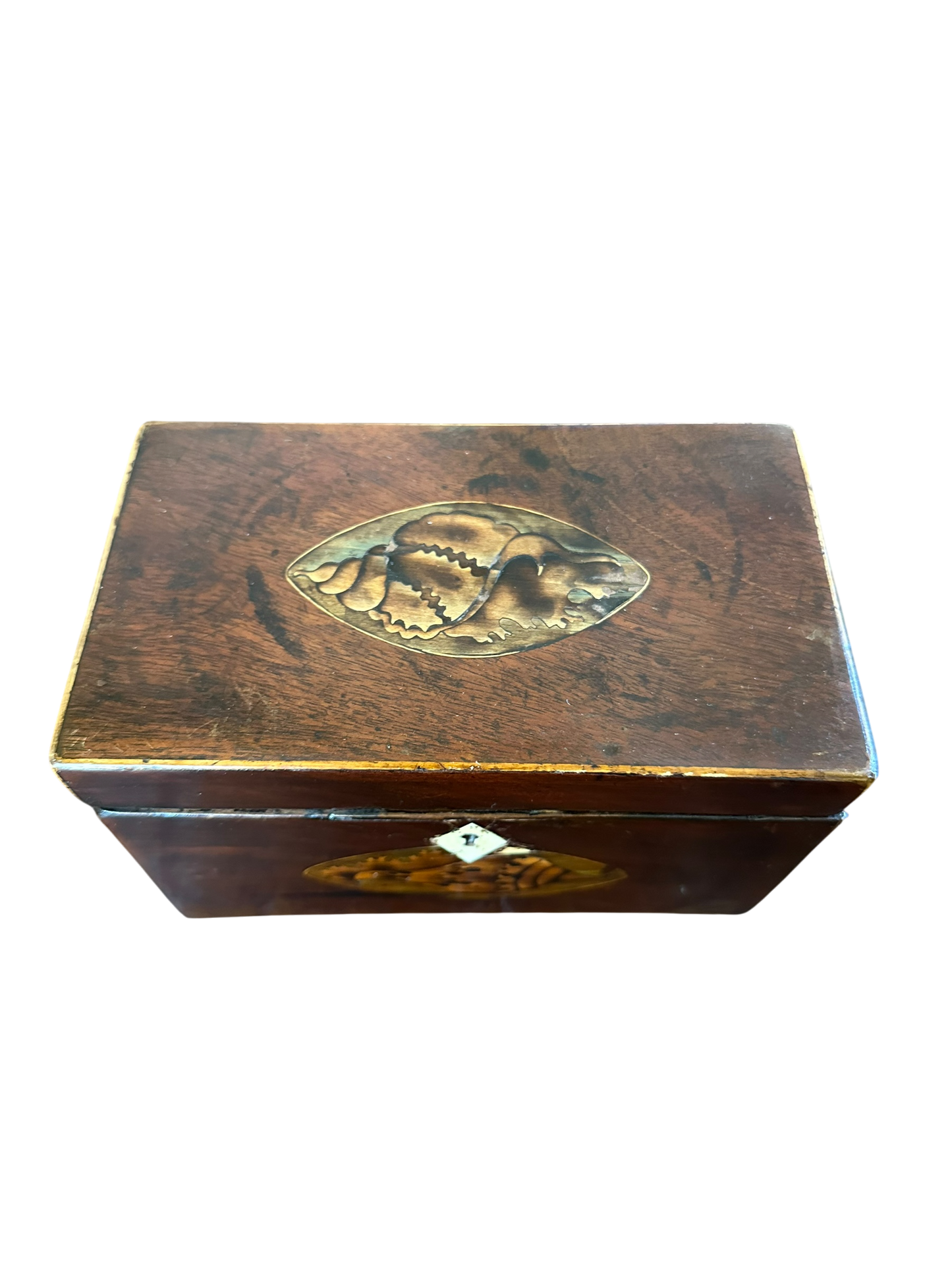 Georgian Tea Caddy w/ Double Oval Shell Inlay c. 1790
