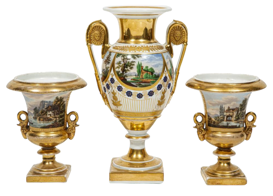 Paris Porcelain Three Piece Garniture