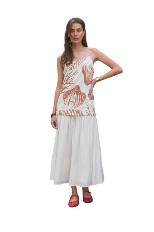 Nautical Spaghetti Strap Midi