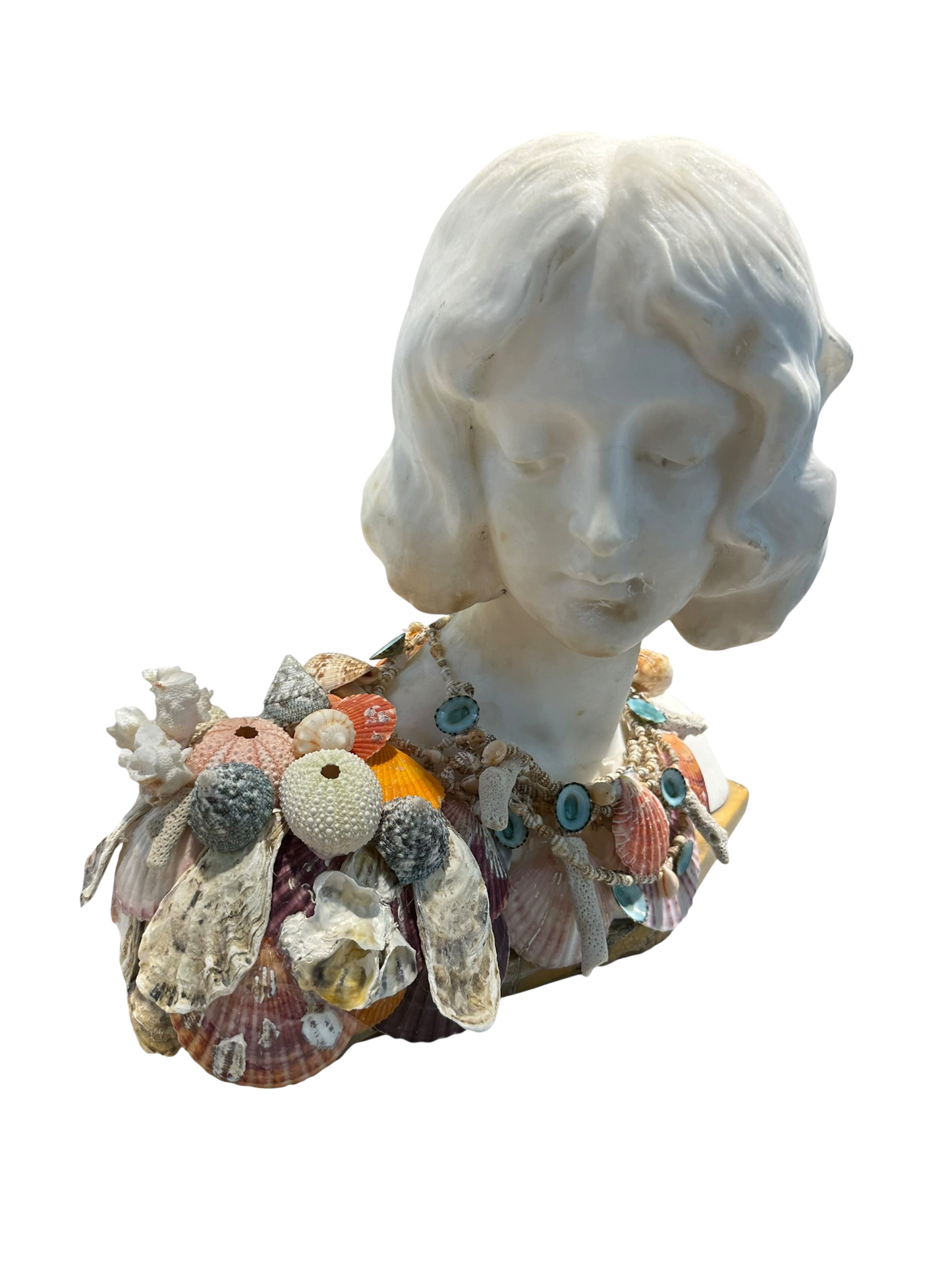Jenn Leverett Art - Shell Encrusted Creole Mermaid Bust