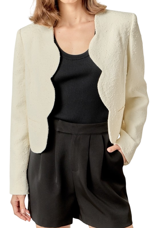 Scalloped Woven Jacket