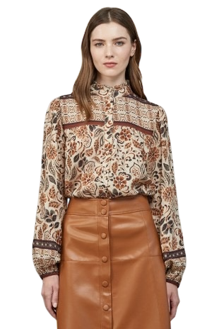 Autumn Multi Ruffled Neck Blouse