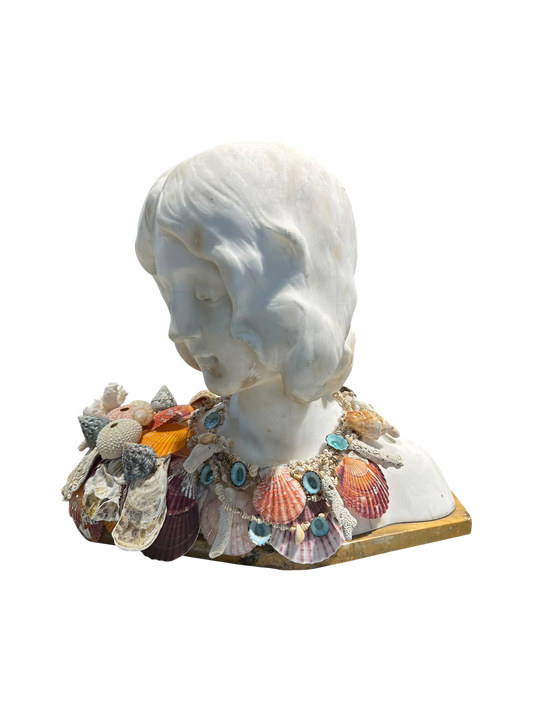 Jenn Leverett Art - Shell Encrusted Creole Mermaid Bust