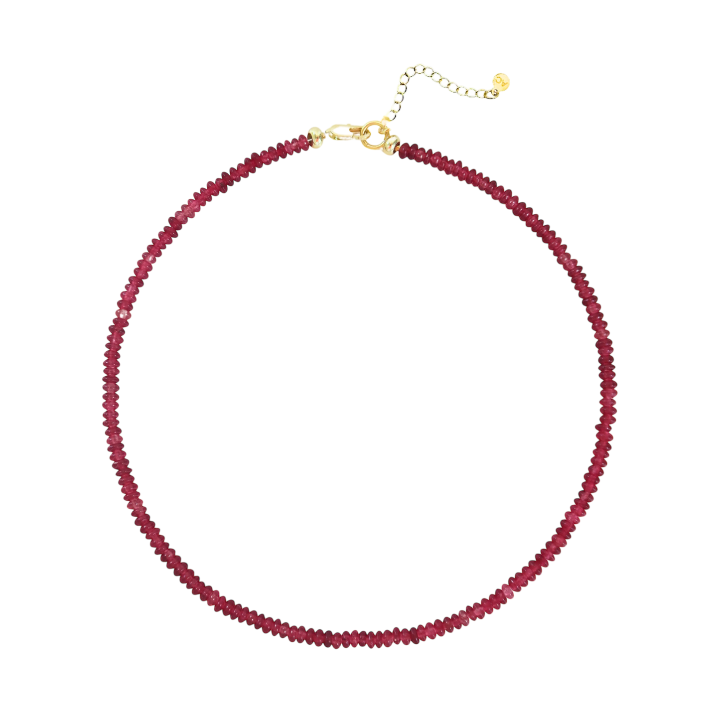 Micro Beaded Necklace - Deep Red