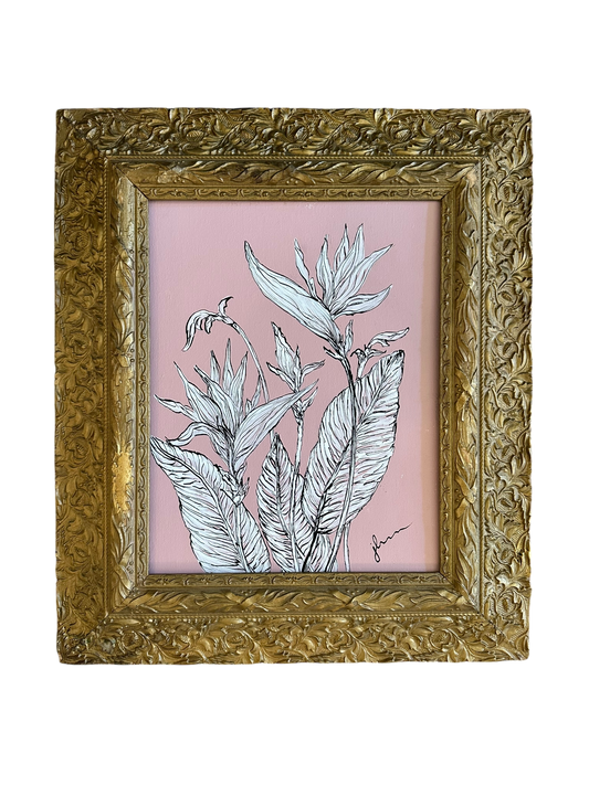 Jenn Leverett Art - Birds of Paradise Reverse Botanical