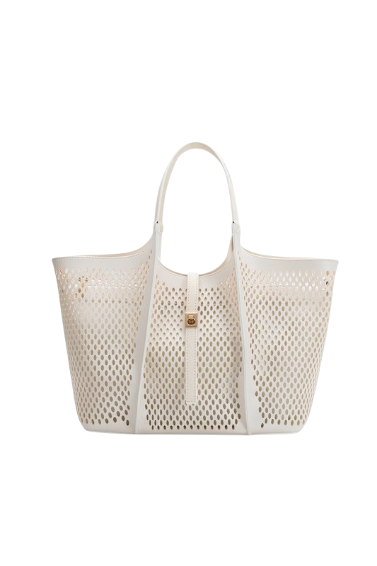 Malia Vegan Leather Tote - Ivory