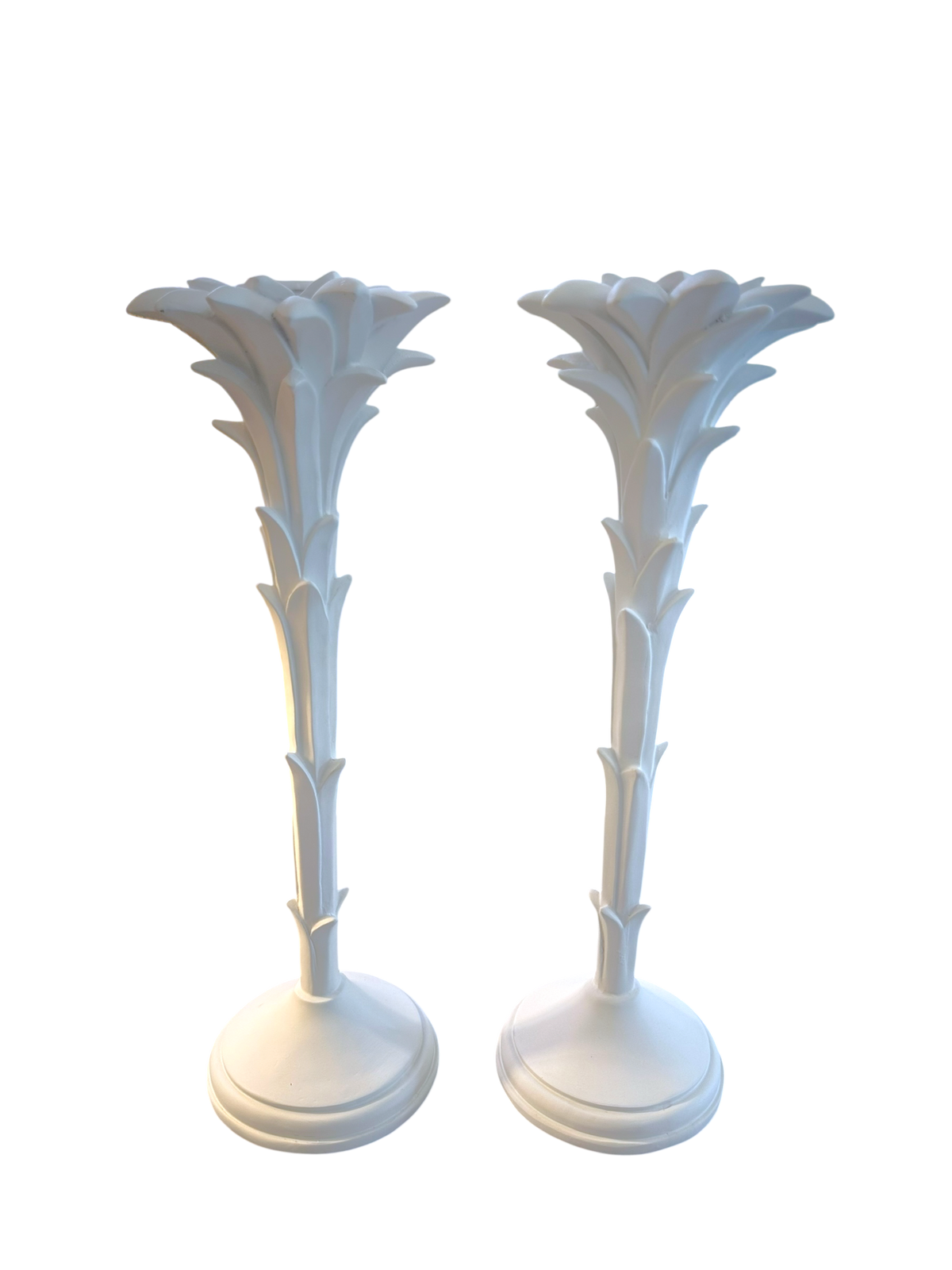 Plaster Palm Candlestick Pair