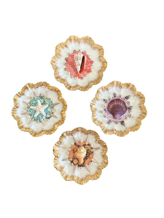 Jenn Leverett Art - Shell Encrusted Limoges Plates