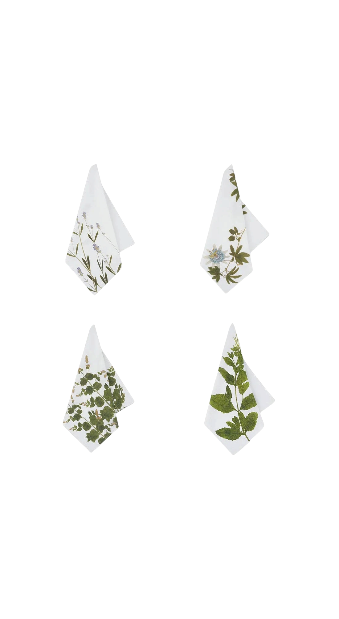 Set of Four Tisane Herb Napkins 20”x 20”