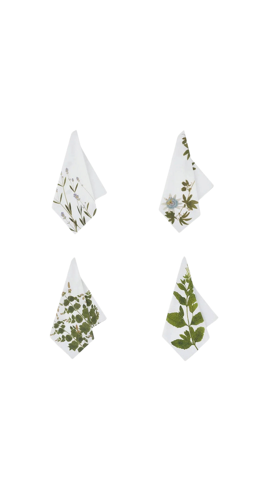 Set of Four Tisane Herb Napkins 20”x 20”