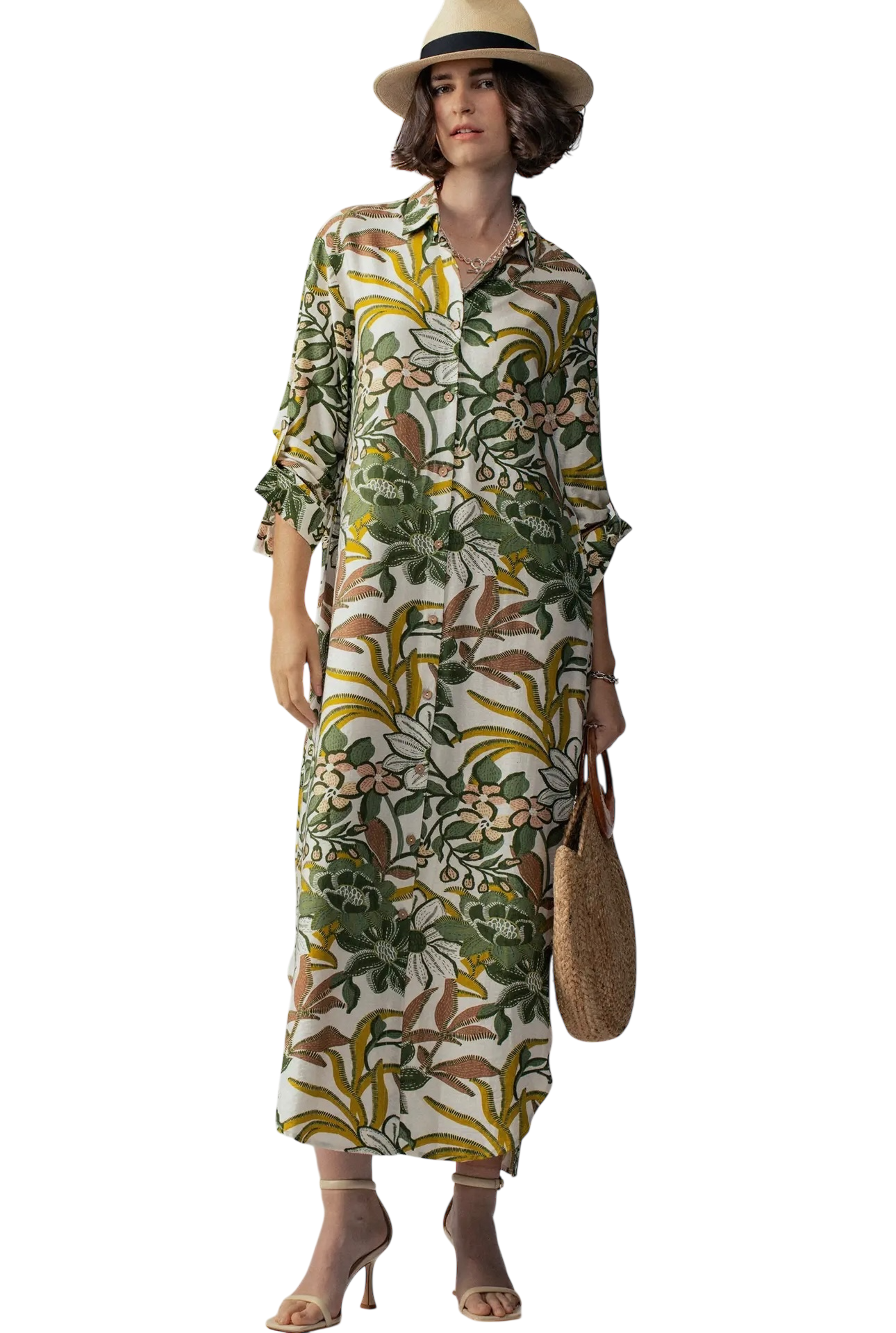 Botanical Print Maxi in Green