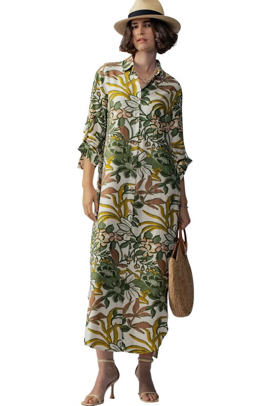 Botanical Print Maxi in Green