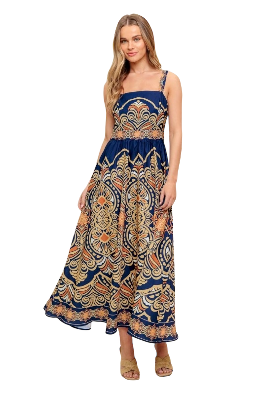 Mallorca Midi in Navy/Rust