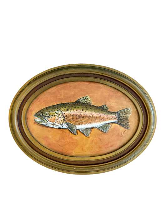 Jenn Leverett Art - Trout in Oval Frame