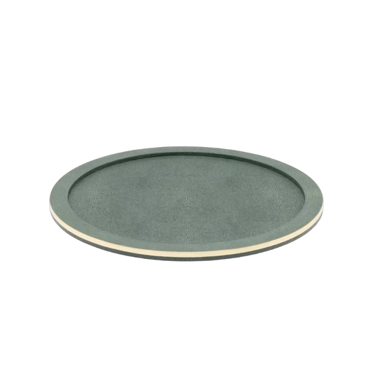 Juniper Faux Shagreen Round Tray