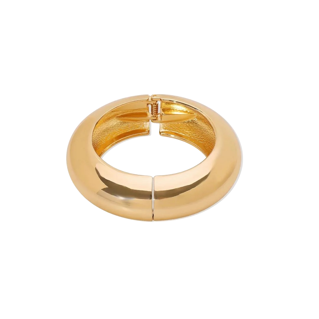 Round Gold Bangle - Large