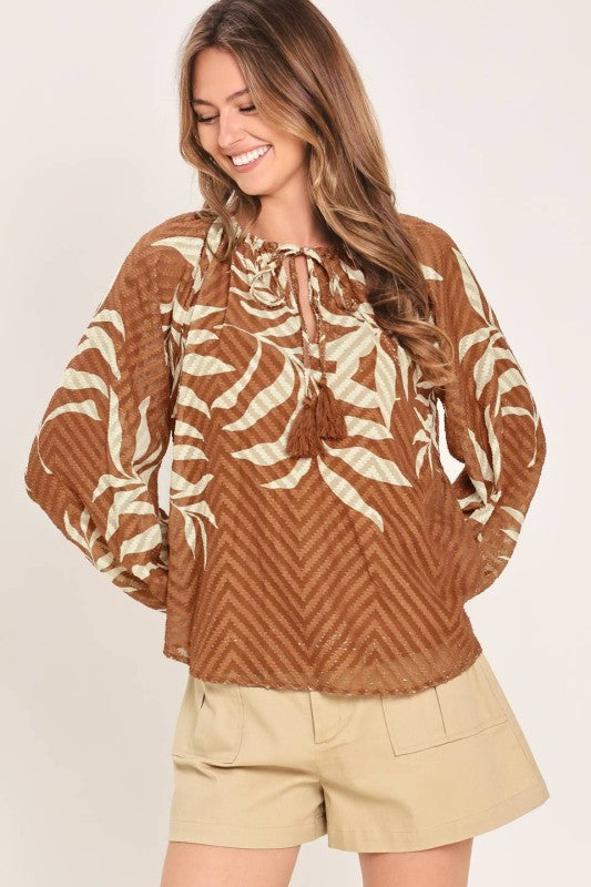 Brown Palm Blouse