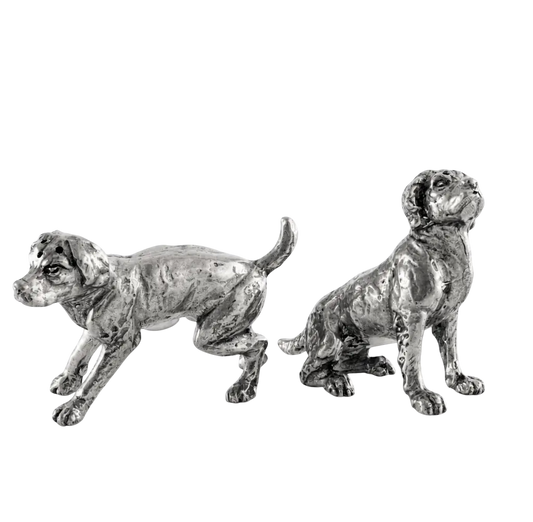 Pewter Spaniel Salt & Pepper Set