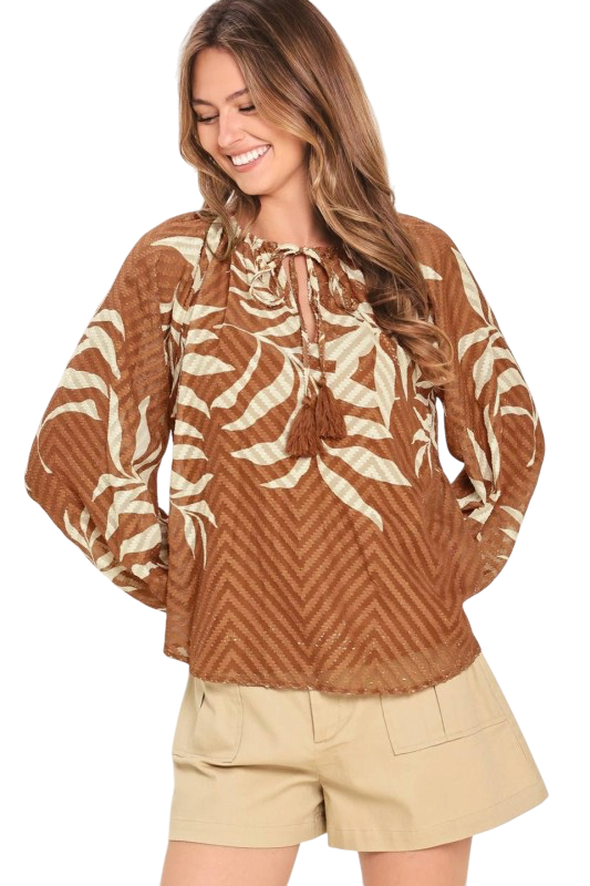 Brown Palm Blouse