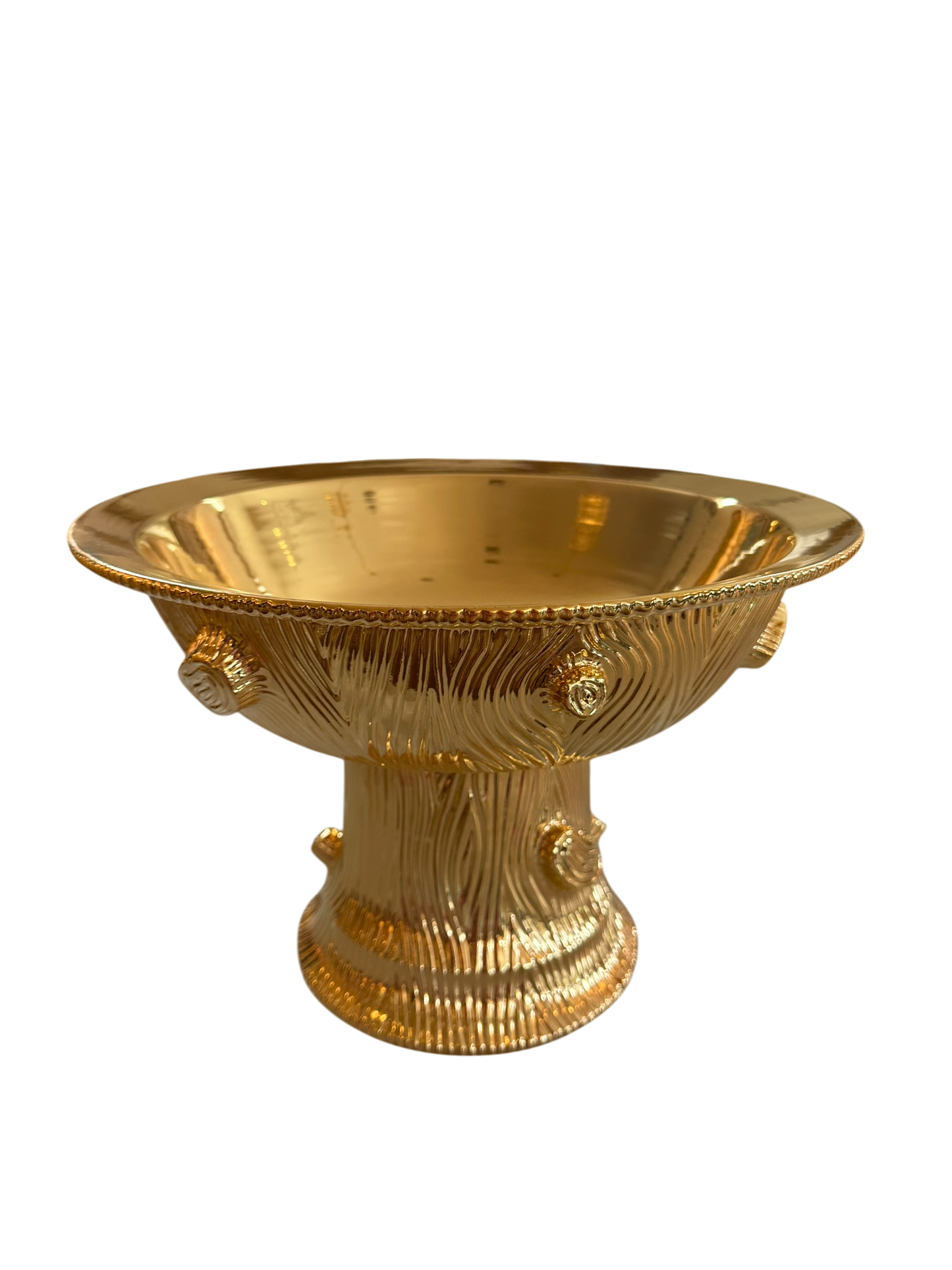 Faux Bois Compote - Gold Luster