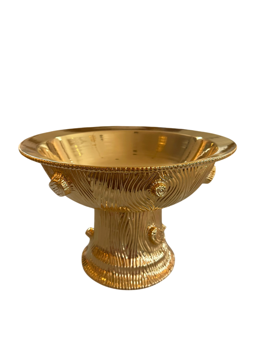 Faux Bois Compote - Gold Luster