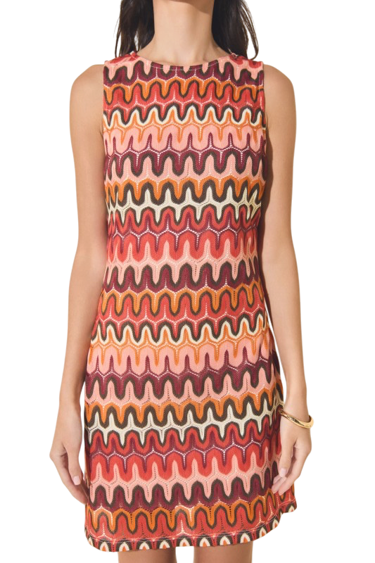 Flamestitch Knitted Midi Dress