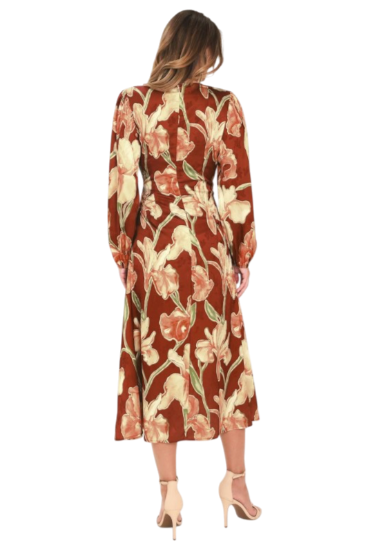 Iris Wrap Dress - Rust