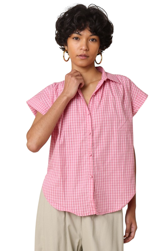 Gingham Button Up Top - Two Colors!