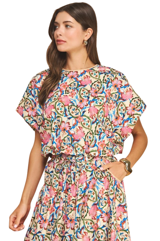 Floral Print Top & Skirt Set