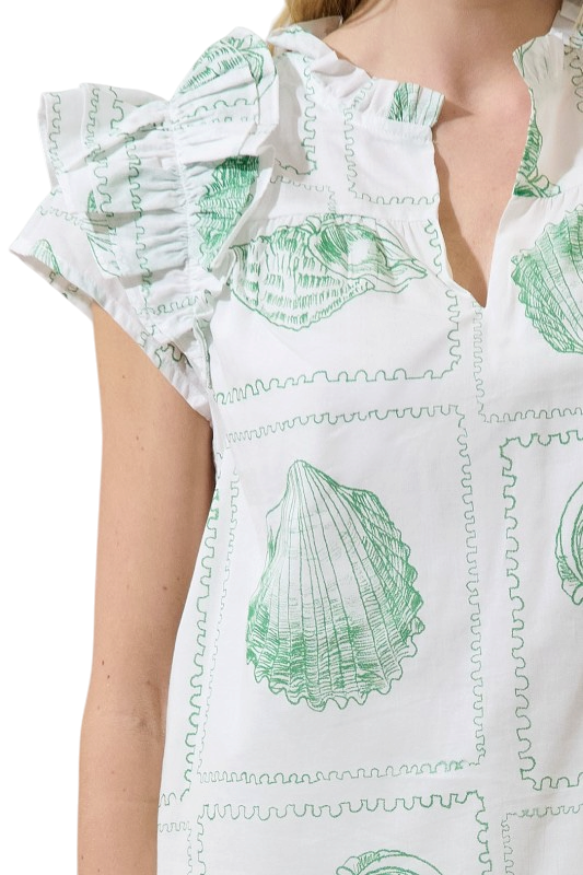 Seashell Split Neck Top