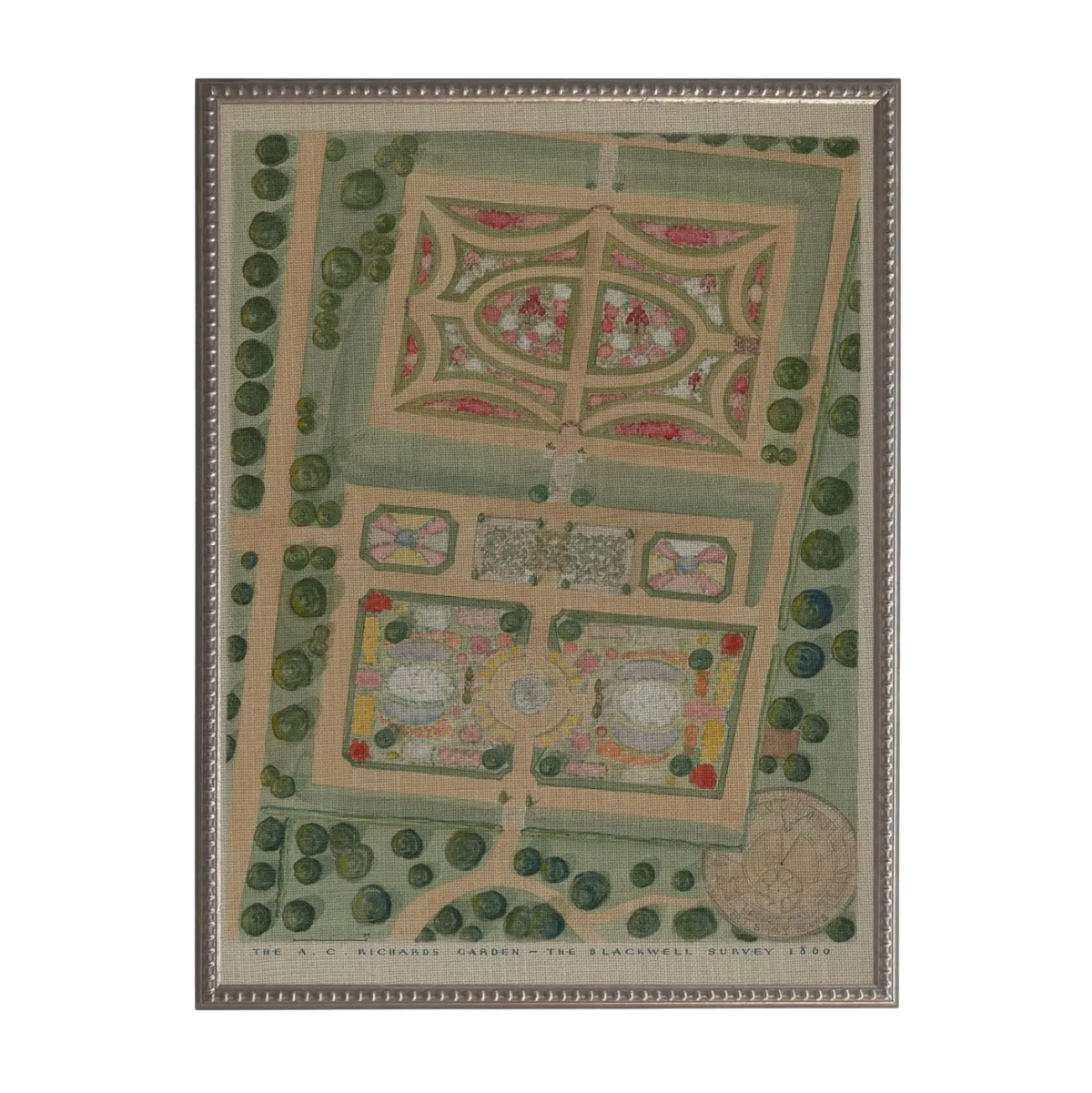 Vintage Garden Plan Linen Print 22” x 28”