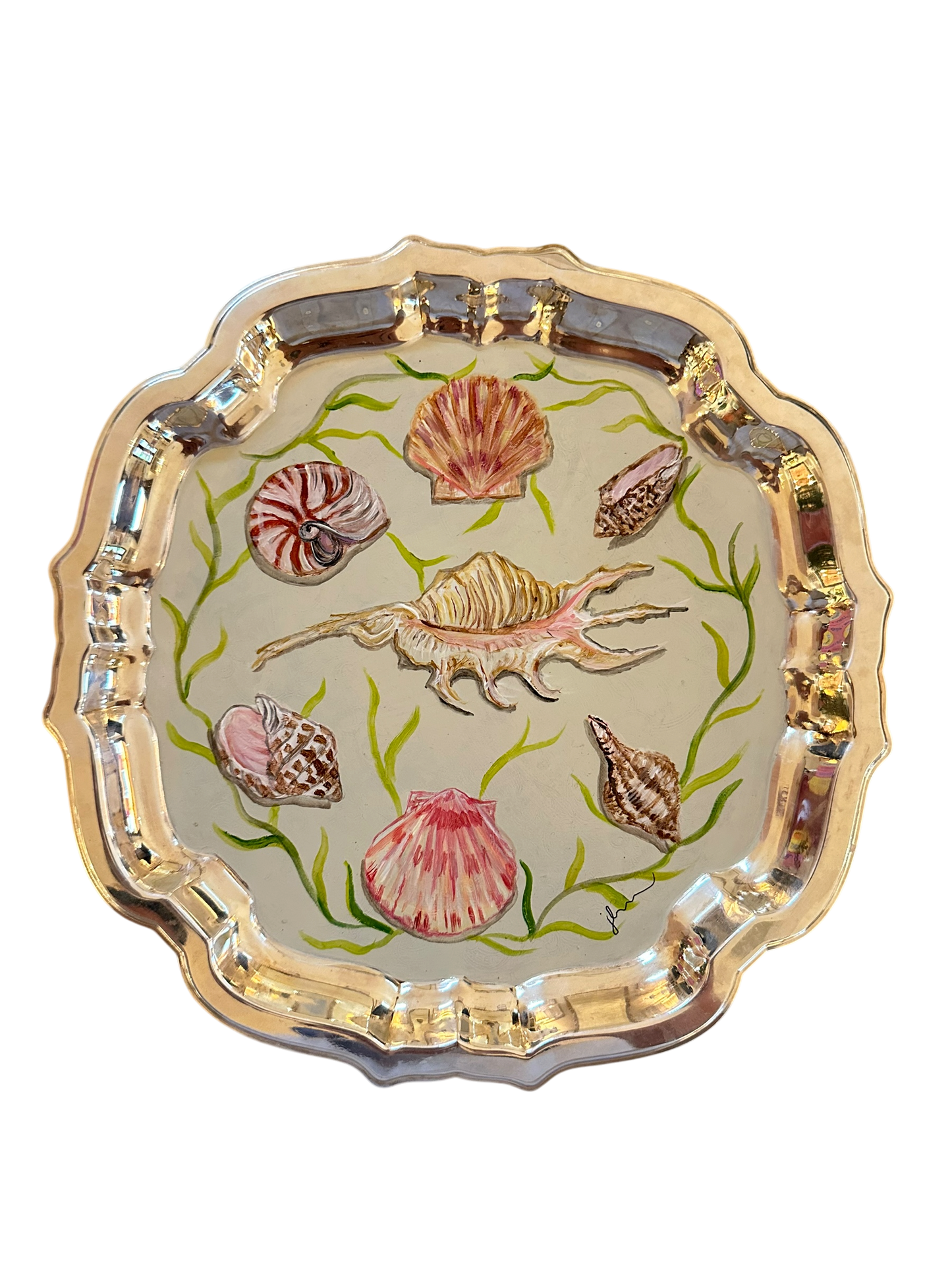 Jenn Leverett Art - Sea Life on Silver
