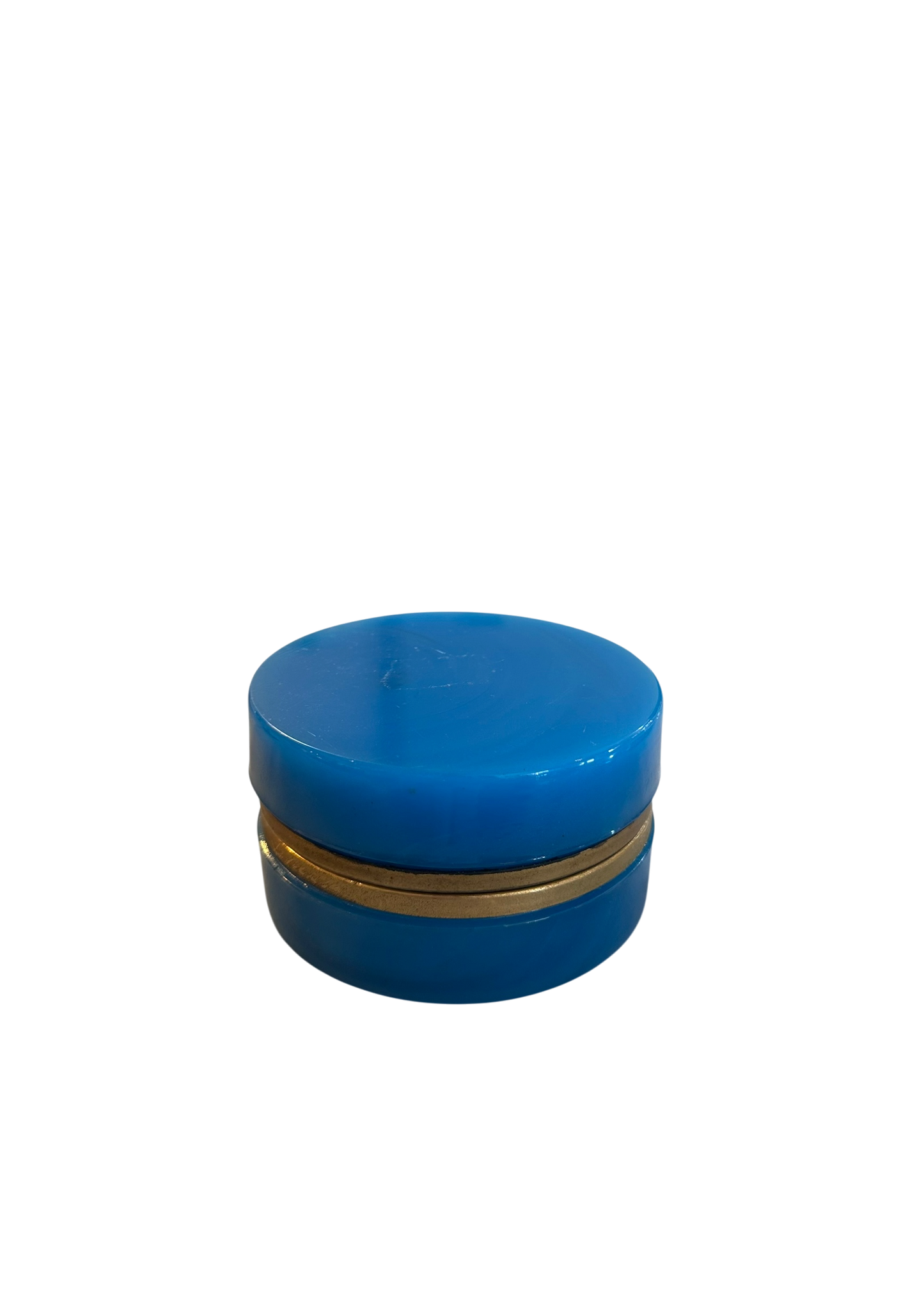 Antique Round Opaline Box - Blue